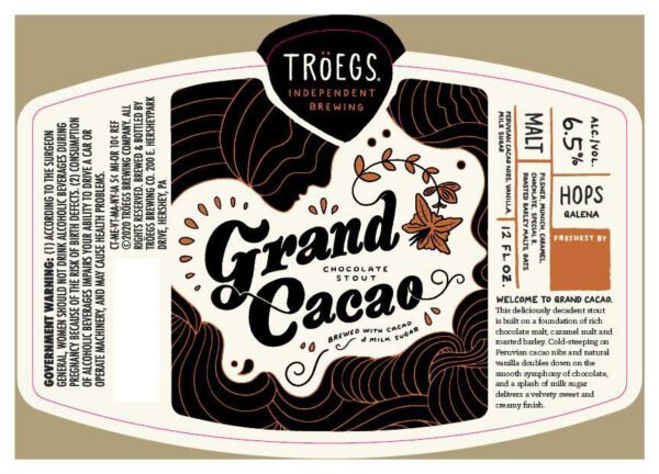 TROEGS GRAND CACAO CHOCOLATE STOUT 6PK BTL
