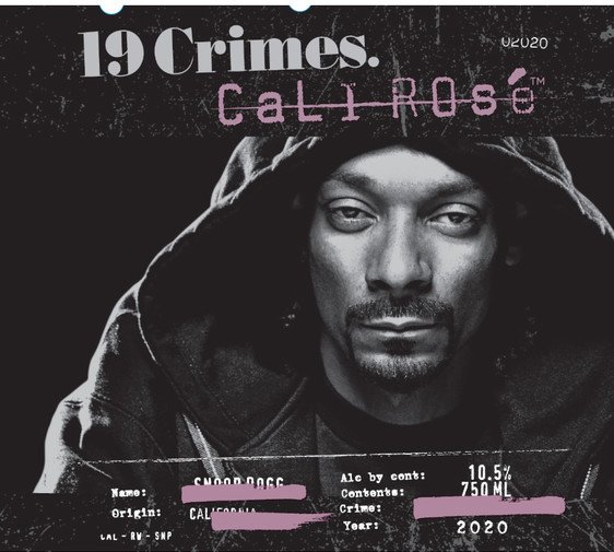 19 CRIMES CALI ROSE SNOOP DOG 750ML