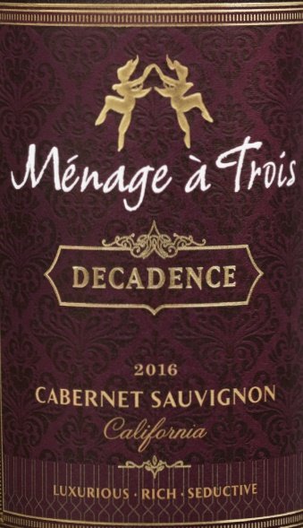 MENAGE A TROIS DECADENCE CAB/SAU 750ML