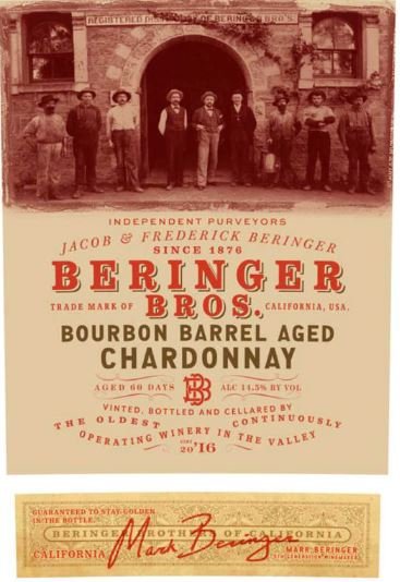 BERINGER BROS. BOURBON BARREL AGED CHARDONNAY 750