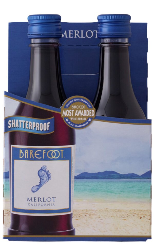 BAREFOOT MERLOT 4PK 187ML
