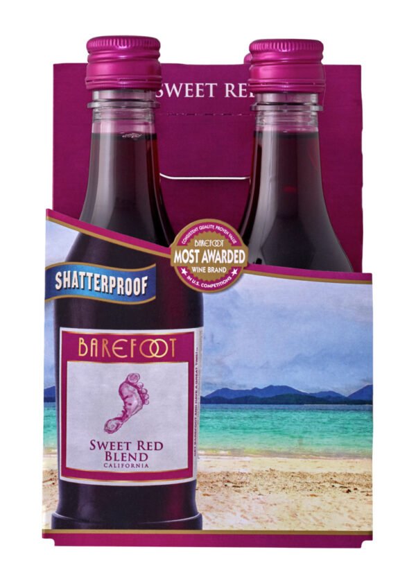 BAREFOOT SWEET RED BLEND 4PK 187ML