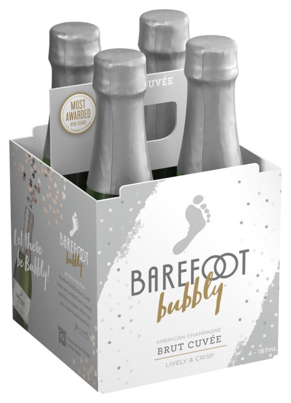 BAREFOOT BUBBLY BRUT CUVEE 187ML 4PK