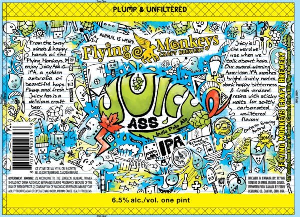 FLYING MONKEY JUICY ASS IPA 16OZ 4PK CAN