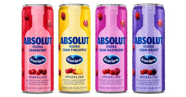 ABSOLUT RTD OCEAN SPRAY COCKTAILS MANGO MULE 4PK 355ML