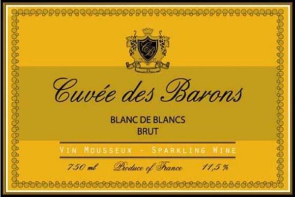 CUVEE DES BARONS BLANCE DE BLANC BRUT 750ML