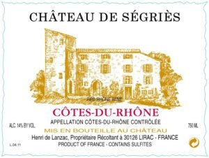 CHATEAU DE SEGRIES COTES DU RHONE 750