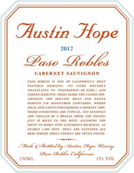 AUSTIN HOPE PASO ROBLES CAB/SAU 750ML