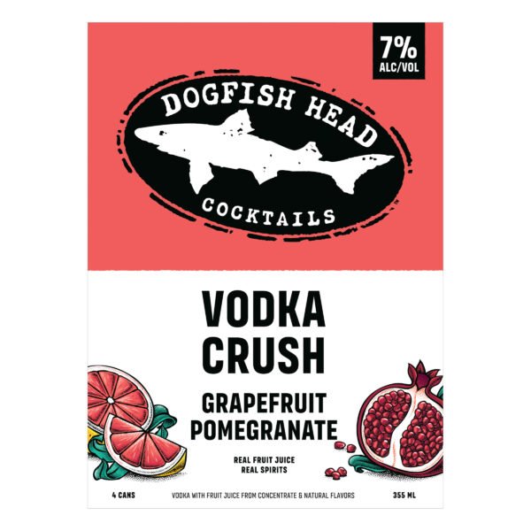DOGFISH HEAD RTD VODKA CRUSH GRAPEFRUIT POMEGRANATE 4PK 355ML CAN