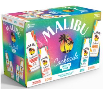 MALIBU RTD RUM COCKTAIL MIX 8PK 355ML