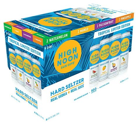 HIGH NOON VODKA TROPICAL SELTZER VARIETY 8PK 355ML