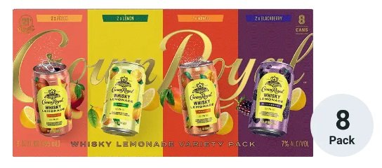 CROWN ROYAL RTD LAMONADE VARIETY 8PK 355ML CAN