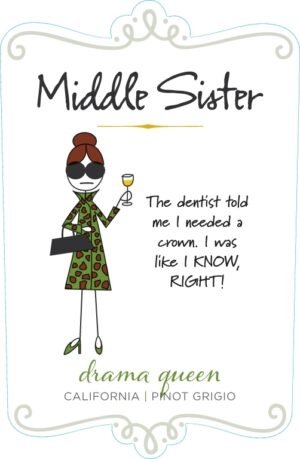 MIDDLE SISTER DRAMA QUEEN PINOT GRIGIO 750ML