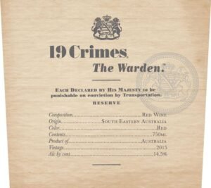 19 CRIMES THE WARDEN RED BLEND 750ML